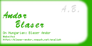 andor blaser business card